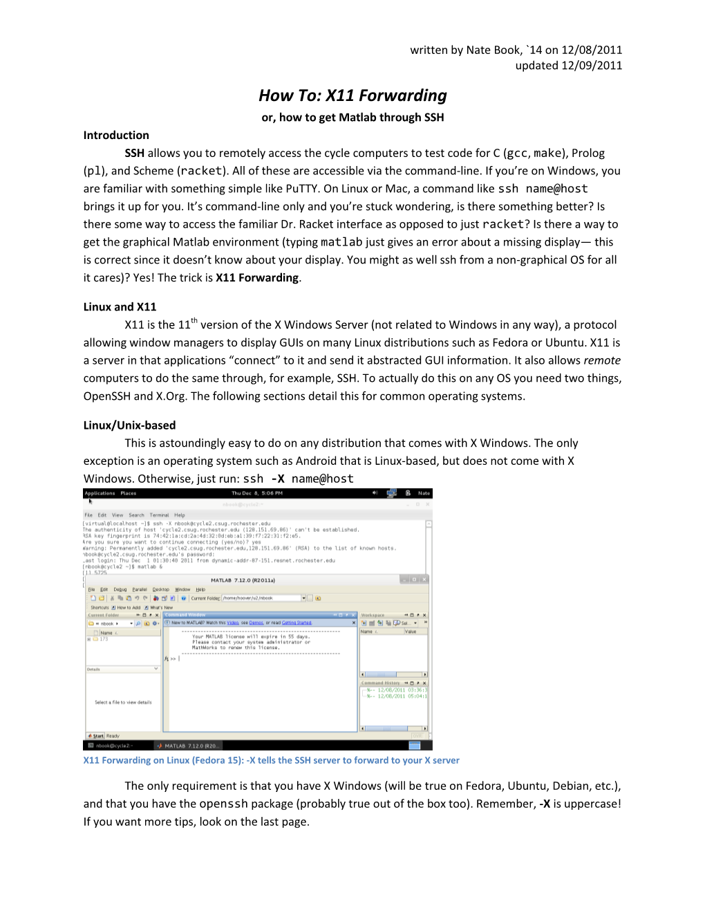 How To: X11 Forwarding