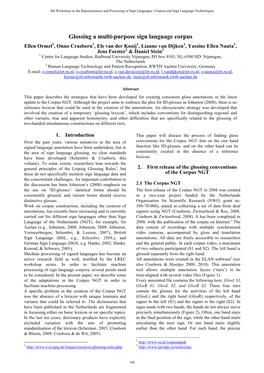 Glossing a Multi-Purpose Sign Language Corpus