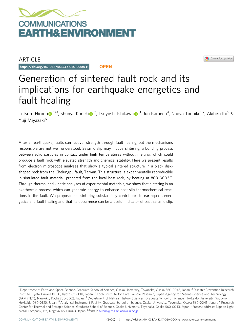 Generation of Sintered Fault Rock and Its Implications for Earthquake