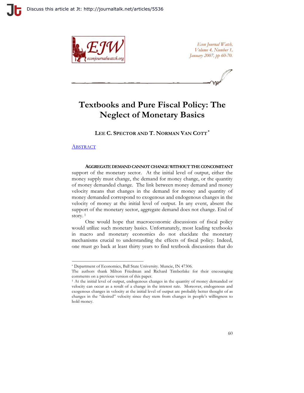 Textbooks and Pure Fiscal Policy: the Neglect of Monetary Basics