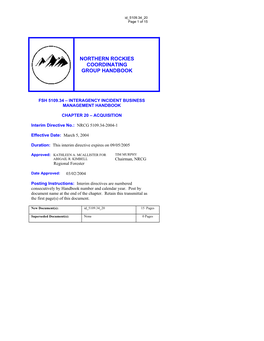 Northern Rockies Coordinating Group Handbook