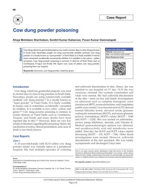 Cow Dung Powder Poisoning