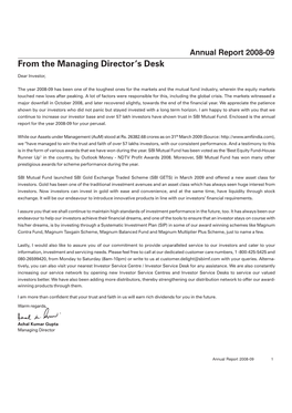 From the Managing Director's Desk