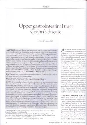 Upper Gastrointestinal Tract Crohn's Disease