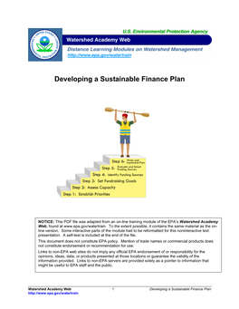 Developing a Sustainable Finance Plan