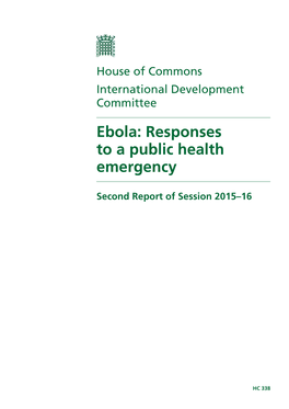 Ebola: Responses to a Public Health Emergency
