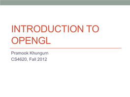 Introduction to Opengl