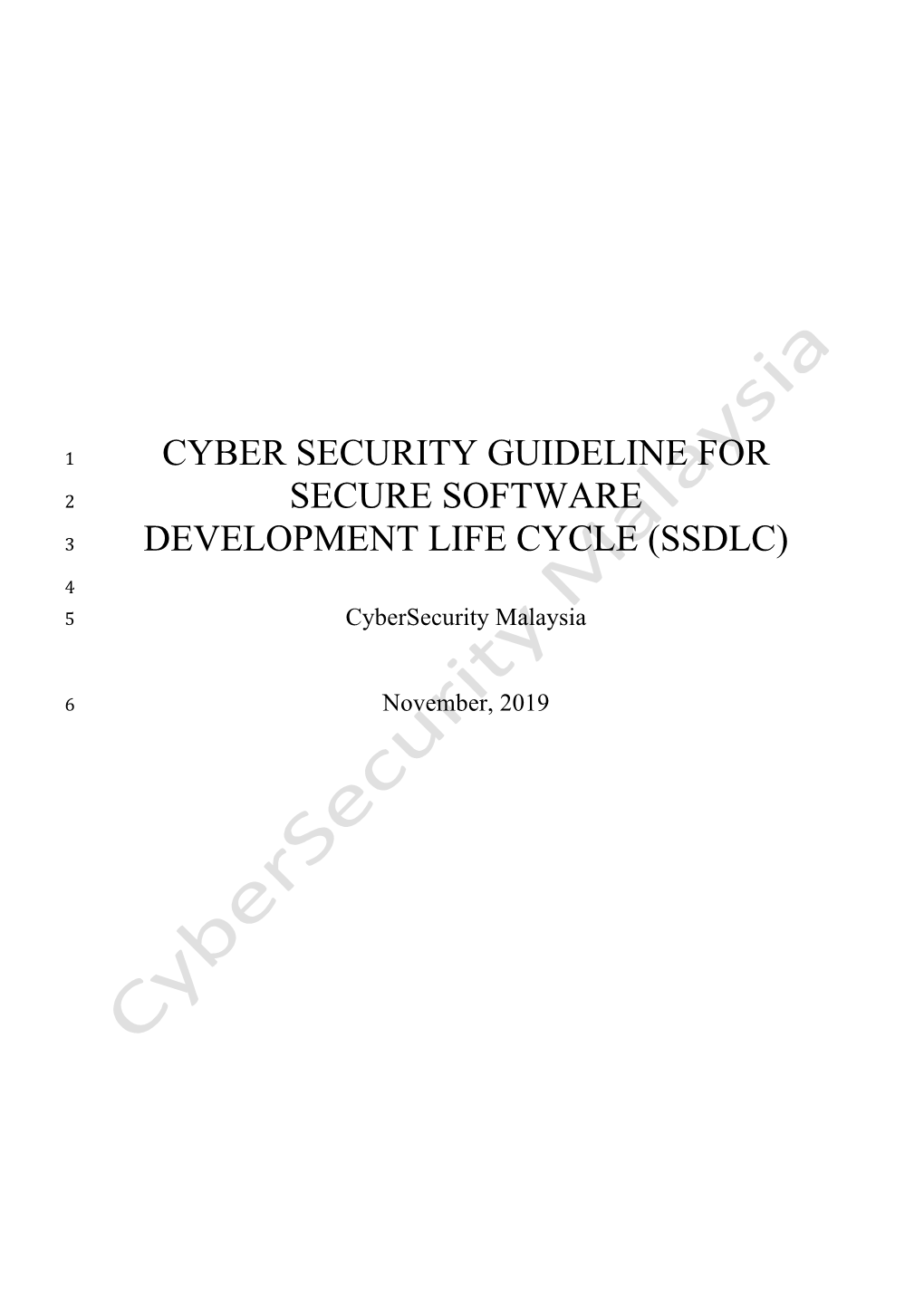 Cyber Security Guideline for Secure Software