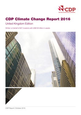 CDP Climate Change Report 2016 United Kingdom Edition