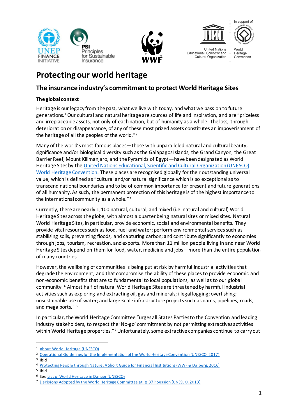 Protecting Our World Heritage