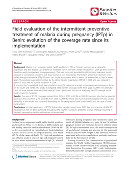 In Benin: Evolution of the Coverage Rate Since Its Implementation
