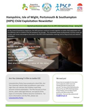 Hampshire, Isle of Wight, Portsmouth & Southampton (HIPS) Child