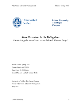 State Terrorism in the Philippines Unmasking the Securitized Terror Behind ‘War on Drugs’