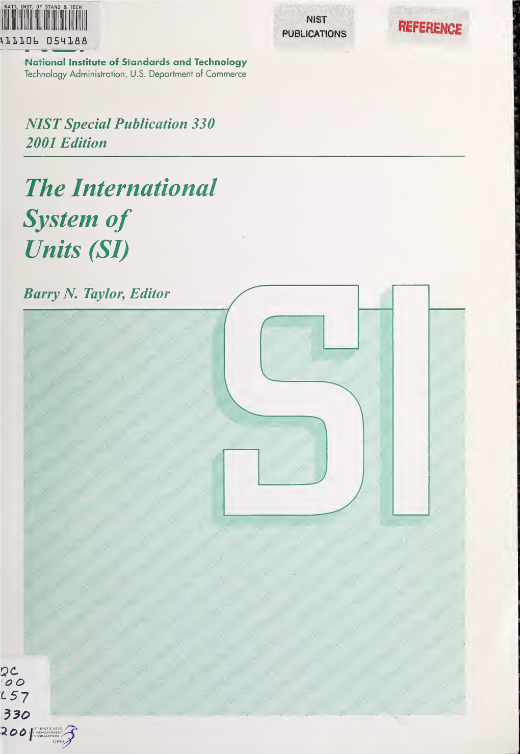 The International System of Units (SI)