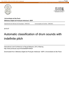 Automatic Classification of Drum Sounds with Indefinite Pitch