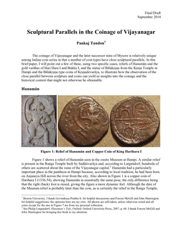 Sculptural Parallels in the Coinage of Vijayanagar