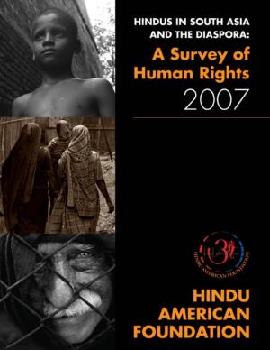 Hindus in South Asia & the Diaspora: a Survey of Human Rights 2007