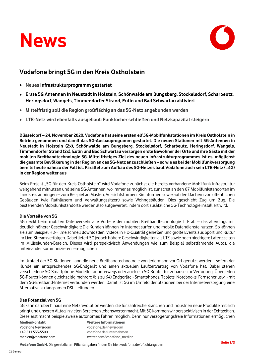 Vodafone Bringt 5G in Den Kreis Ostholstein