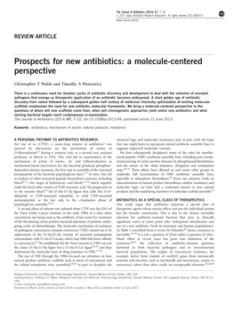 Prospects for New Antibiotics: a Molecule-Centered Perspective
