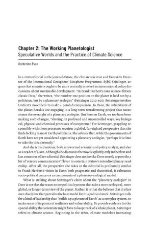 The Working Planetologist Speculative Worlds and the Practice of Climate Science