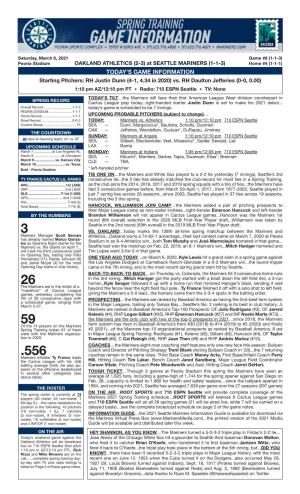 03-06-2021 Mariners Game Notes