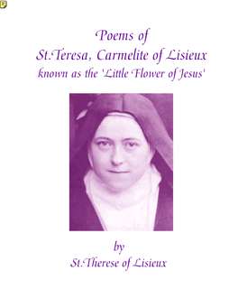 Poems of St.Therese, Carmelite of Lisieux