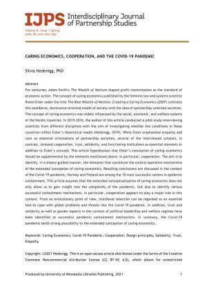 Caring Economics, Cooperation, and the Covid-19 Pandemic