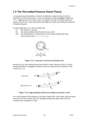 7.3 the Thin-Walled Pressure Vessel Theory T