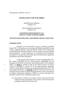 Legislative Council Brief