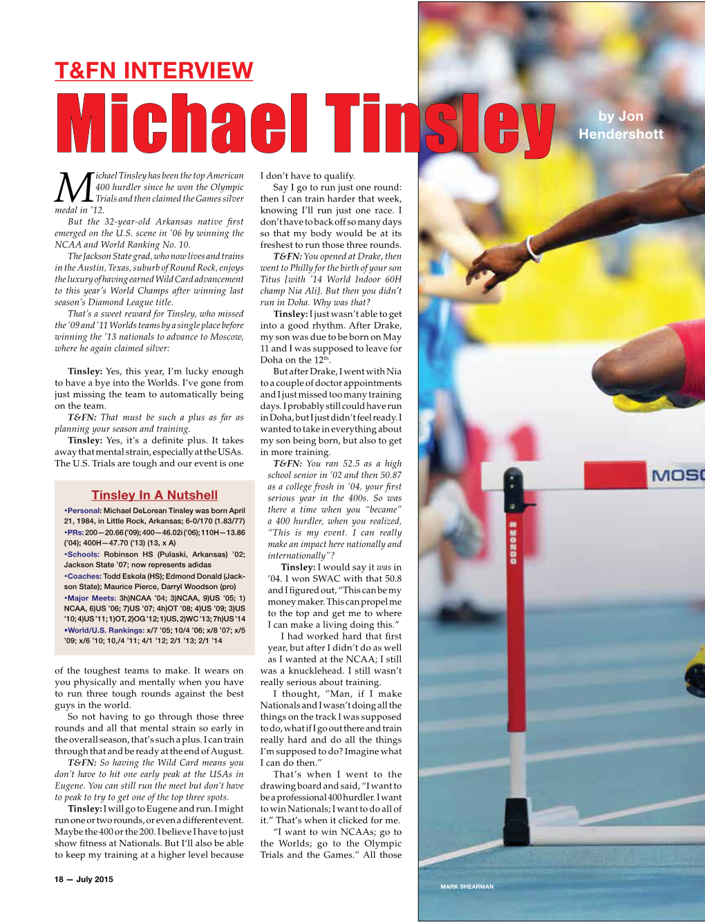 Michael Tinsley Hendershott Ichael Tinsley Has Been the Top American I Don’T Have to Qualify