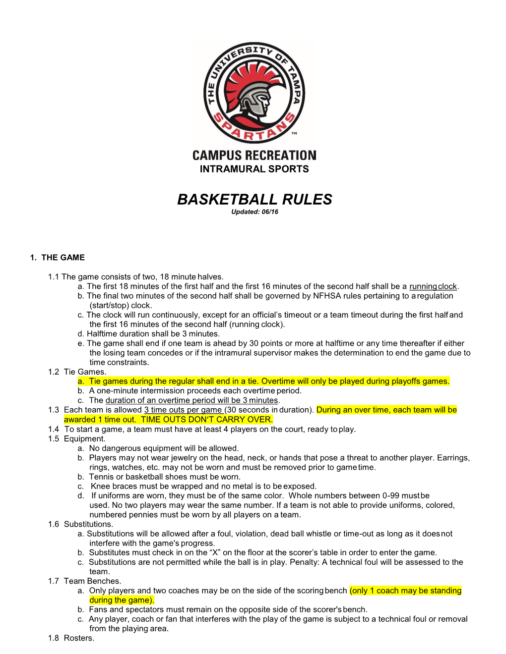BASKETBALL RULES Updated: 06/16