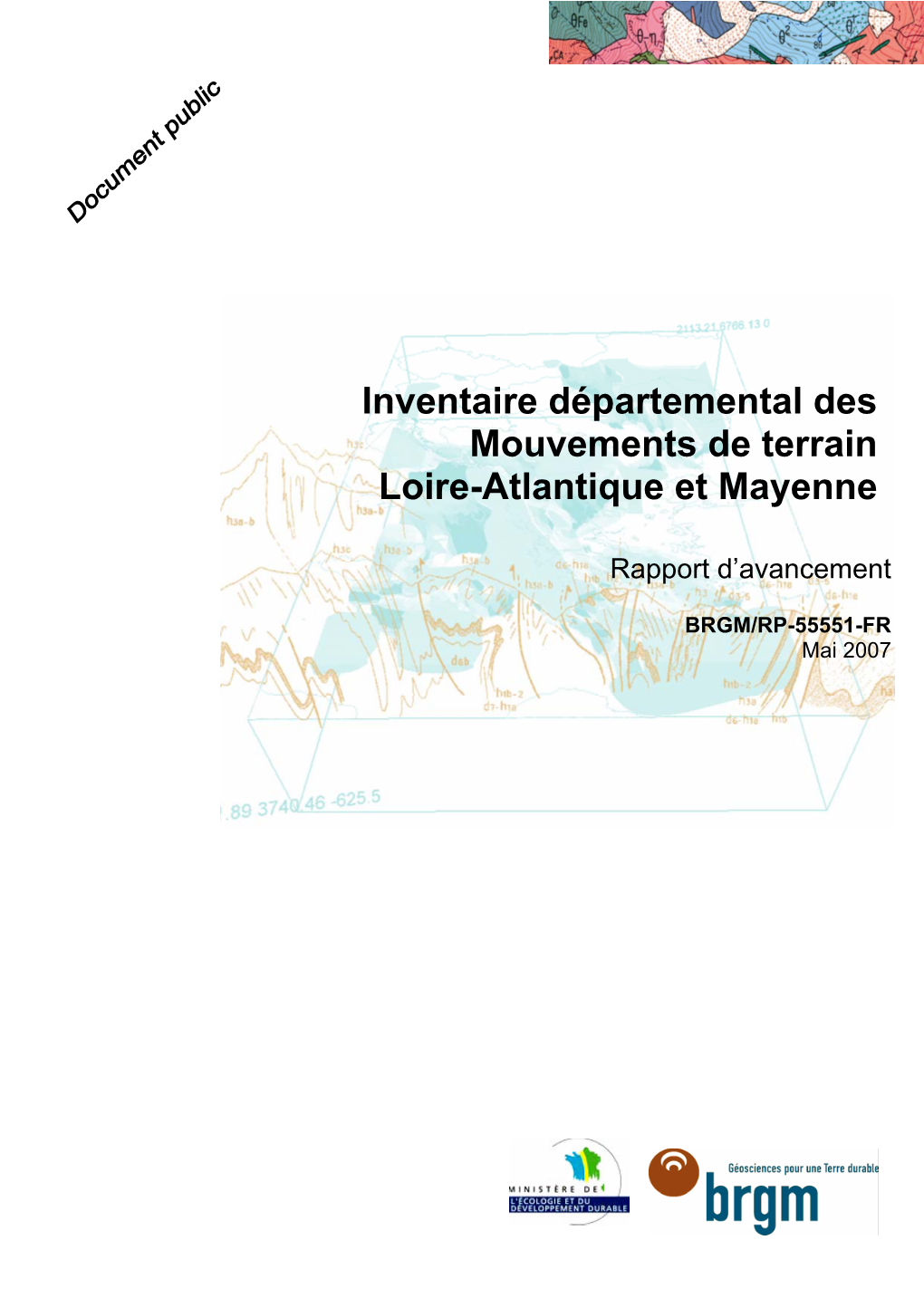 Inventaire Départemental Des Mouvements De Terrain Loire-Atlantique Et Mayenne