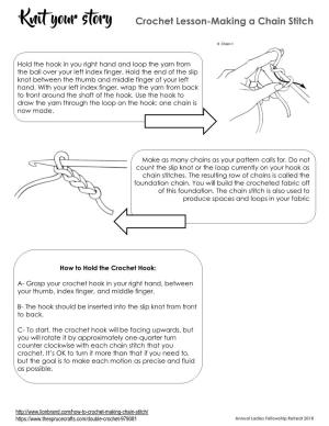 Knit Your Story Crochet Lesson-Making a Chain Stitch