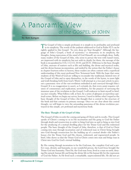 A Panoramic View of the Gospel of John
