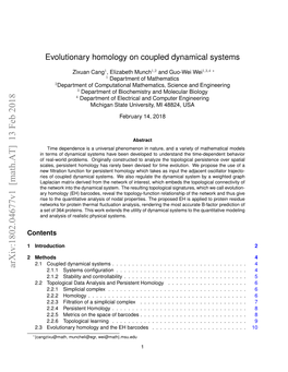 Evolutionary Homology on Coupled Dynamical Systems