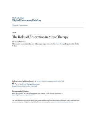 The Roles of Absorption in Music Therapy