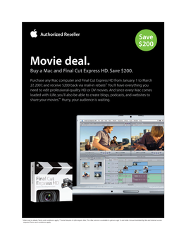 Movie Deal. Buy a Mac and Final Cut Express HD