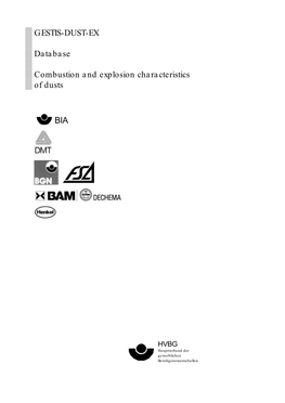 GESTIS-DUST-EX Database Combustion and Explosion