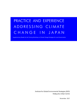 Practice and Experience Addressing Climate Change in Japan