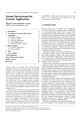 Atomic Spectroscopy for Forensic Applications 1