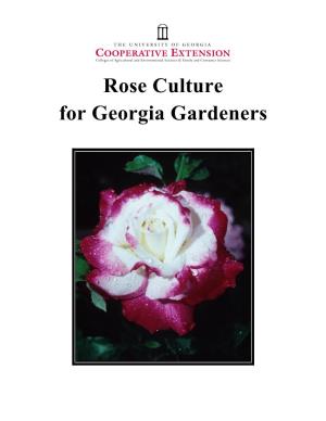 Rose Culture for Georgia Gardeners Contents
