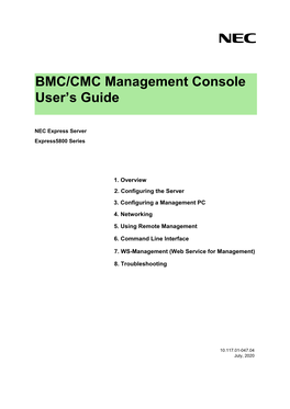 BMC/CMC Management Console User's Guide