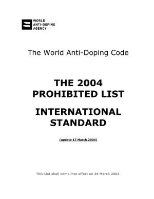 2004 Prohibited List