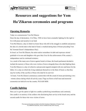 Yom Hazikaron Resources