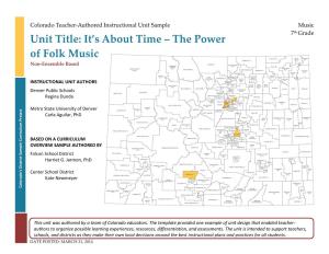 Unit Title: It's About Time – the Power of Folk Music