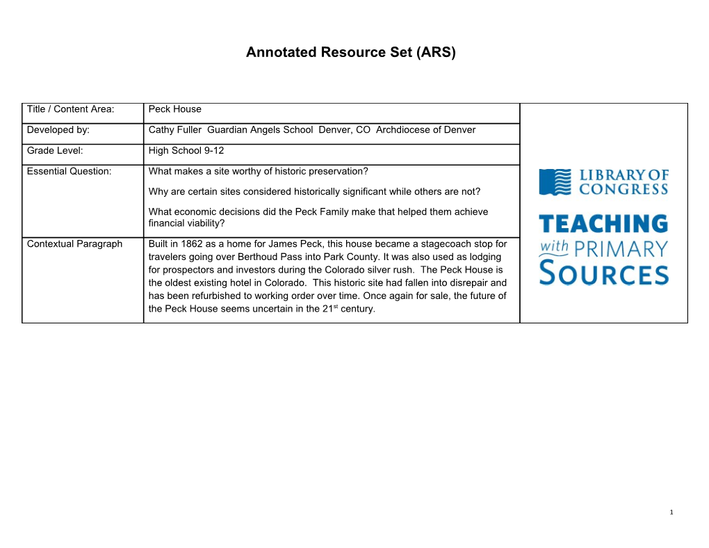 Annotated Resource Set (ARS) s4