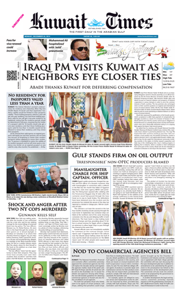 Iraqi PM Visits Kuwait AS Neighbors Eye Closer Ties