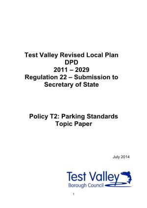 Topic Paper Policy T2 Parking Standards