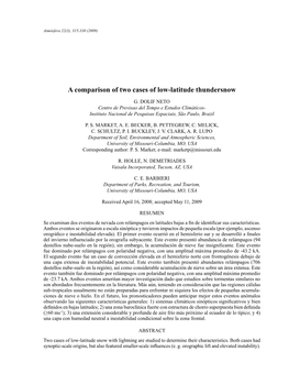 A Comparison of Two Cases of Low-Latitude Thundersnow