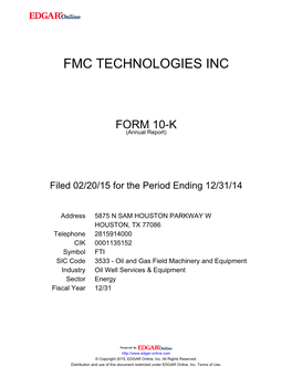 Fmc Technologies Inc